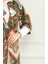 Desenli Viskon Kimono 83006D-01 Haki Kahverengi 4