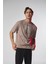 Bej Düşünen Adam Baskılı Oversize Tshirt 1