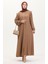 Fırfırlı Ferace 1055-06 Vizon 1