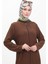 Eteği Fırfırlı Ferace 5109-01 Kahverengi 3