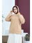Kapüşonlu Sweatshirt 23002-01 Bej 3