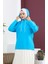 Kapüşonlu Sweatshirt 23002-02 Turkuaz 3