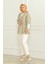 Desenli Viskon Kimono 83006C-01 Haki Ekru 2