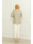 Desenli Viskon Kimono 83006C-01 Haki Ekru 5
