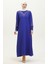 Taş Baskılı Elbise 0406-05 Saks 3