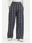 Beli Lastikli Ekose Desen Kot Pantolon 2734-02 Lacivert 1
