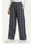 Beli Lastikli Ekose Desen Kot Pantolon 2734-02 Lacivert 2