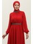 Taşlı Pileli Abiye Elbise 5339A-03 Bordo 3