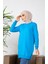 Iki Iplik Yırtmaç Detaylı Sweatshirt 9103-01 Mavi 3