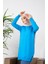 Iki Iplik Yırtmaç Detaylı Sweatshirt 9103-01 Mavi 4
