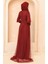 Payetli Abiye Elbise 5346-18 Bordo 3