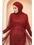 Payetli Abiye Elbise 5346-18 Bordo 4