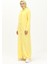 Çift Düğmeli Viskon Elbise 5110-03 Sarı 2