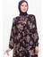 Desenli Viskon Elbise 0509-01 Mor 4