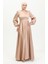 Kuplu Saten Abiye Elbise 52895-01 Vizon 2