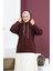 Kapüşonlu Sweatshirt 23002-04 Koyu Vişne 3