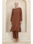 Kolu Lastikli Tunik Pantolon Ikili Takım 1005-05 Kahverengi 3