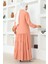 Eteği Katlı Jessica Krep Ferace 0031-03 Pudra 3