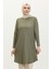 Rahat Kesim Desenli Salaş Tunik 8713A-01 Yeşil 1