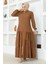 Eteği Katlı Jessica Krep Ferace 0031-02 Kahverengi 1