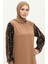 Payetli Abiye Elbise 0305-04 Vizon 3