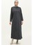 Yarasa Kol Çizgili Elbise 8673-01 Lacivert 1