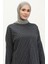 Yarasa Kol Çizgili Elbise 8673-01 Lacivert 3