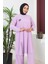Büyük Beden Bürümcük Tunik Pantolon Ikili Takım 2608-10 Lila 4