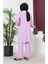 Büyük Beden Bürümcük Tunik Pantolon Ikili Takım 2608-10 Lila 5