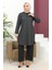 B. S. Desenli Tunik Pantolon Takım 2692-01 Siyah 1