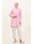 Çizgili Garnili Tunik 4823-07 Pembe 1
