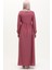 Beli Büzgülü Elbise 0575-10 Gül Kurusu 5