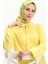 Kravat Yaka Düğmeli Elbise 5111-04 Sarı 3