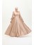 Kuplu Saten Abiye Elbise 52895-01 Vizon 3