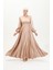 Kuplu Saten Abiye Elbise 52895-01 Vizon 4