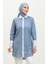 Çizgili Garnili Tunik 4823-08 Indigo 1