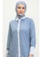 Çizgili Garnili Tunik 4823-08 Indigo 3