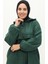 Beli Büzgülü Kapüşonlu Kaşe Kap 3199-02 Zümrüt Yeşili 3