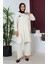 Büyük Beden Bürümcük Tunik Pantolon Ikili Takım 2608-03 Krem 3