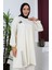 Büyük Beden Bürümcük Tunik Pantolon Ikili Takım 2608-03 Krem 4