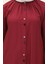 Çift Düğmeli Viskon Elbise 5110-05 Bordo 4