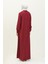 Çift Düğmeli Viskon Elbise 5110-05 Bordo 5