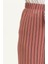 Çizgili Bol Paça Pantolon 8588-03 Gül Kurusu 3
