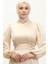 Yandan Bağlamalı Abiye Elbise 6156-05 Bej 3