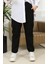 Beli Lastikli Jogger Kot Pantolon 3004-01 Siyah 3