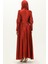Kuplu Saten Abiye Elbise 6080-05 Bordo 5