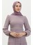 Büzgülü Abiye Elbise 5712-07 Lila 3