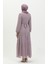 Büzgülü Abiye Elbise 5712-07 Lila 5