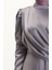 Önü Drapeli Saten Abiye Elbise 6059-06 Lila 4