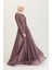 Simli Abiye Elbise 5397-04 Lila 2